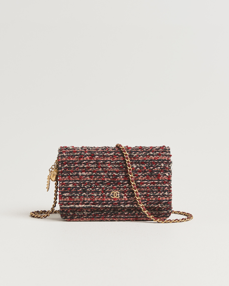 Hombres | Pre-Owned & Vintage Bags | Chanel Pre-Owned | Tweed Wallet On Chain Red
