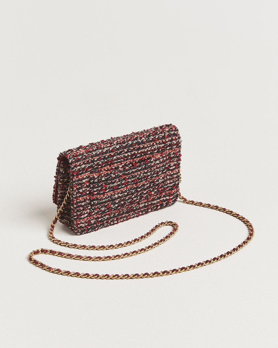 Hombres | Pre-Owned & Vintage Bags | Chanel Pre-Owned | Tweed Wallet On Chain Red