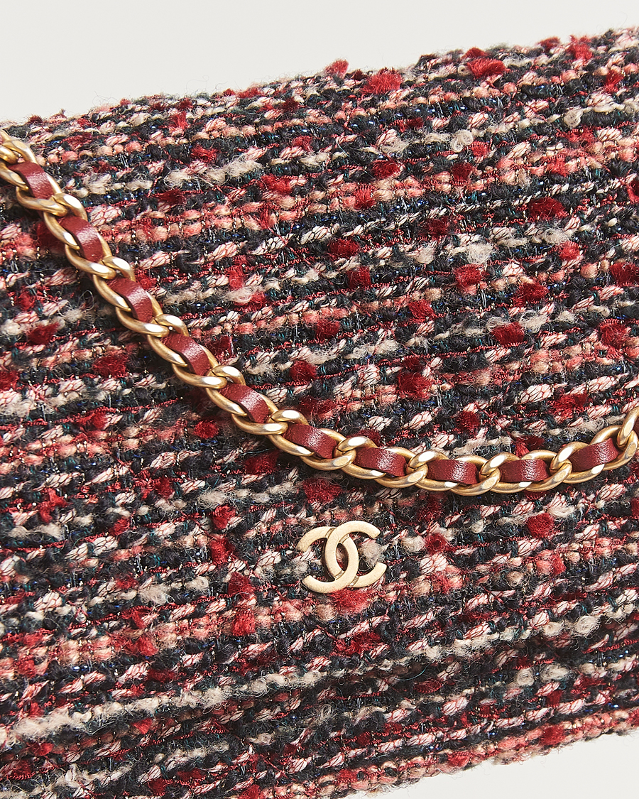 Hombres | Pre-Owned & Vintage Bags | Chanel Pre-Owned | Tweed Wallet On Chain Red