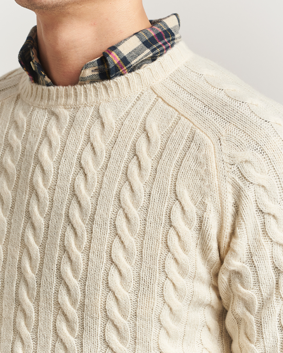 Hombres | Jerséis y prendas de punto | BEAMS PLUS | Cable Crew Neck Sweater Off White