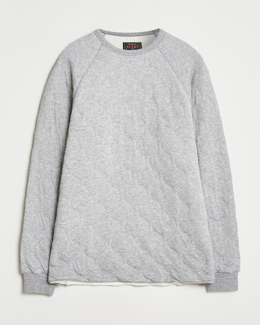 Hombres | Jerséis y prendas de punto | BEAMS PLUS | MIL Quilt Crew Neck Grey