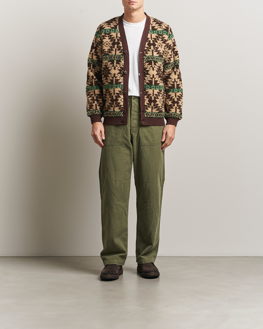 Hombres | Jerséis y prendas de punto | BEAMS PLUS | Boa Fleece Cardigan Brown