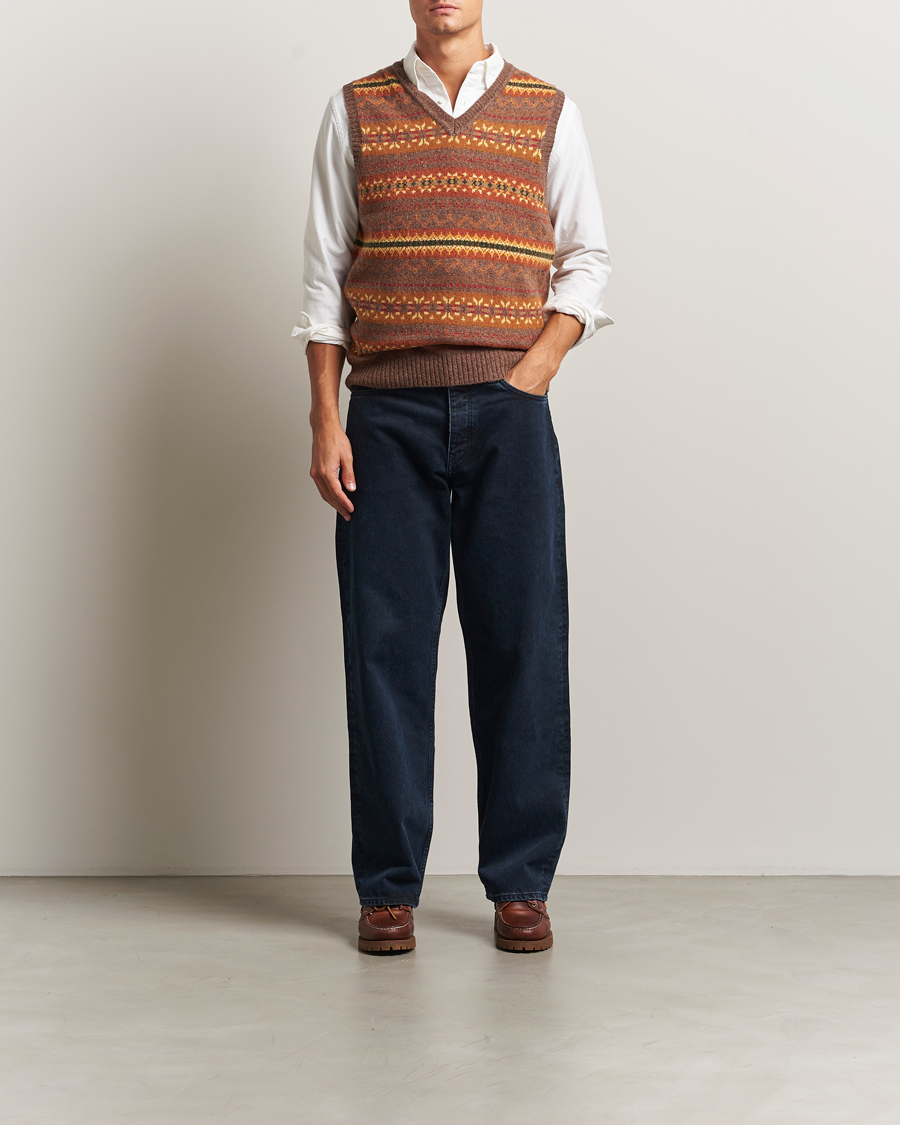 Hombres | Jerséis y prendas de punto | BEAMS PLUS | Fairisle Knit Vest Light Brown