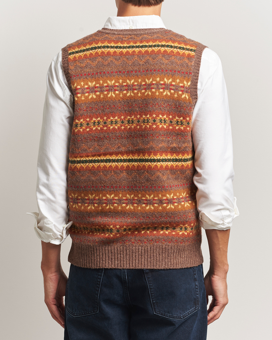 Hombres | Jerséis y prendas de punto | BEAMS PLUS | Fairisle Knit Vest Light Brown