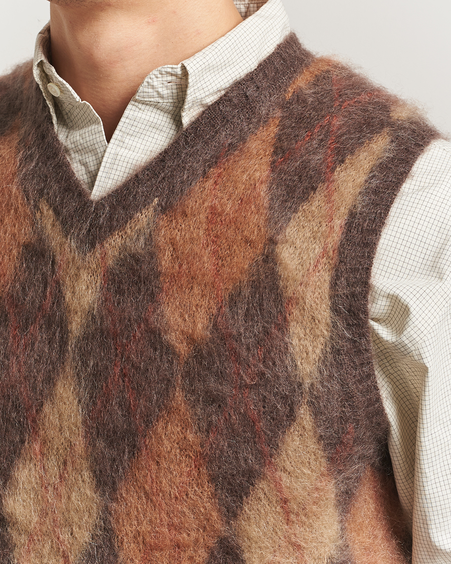 Hombres | Jerséis y prendas de punto | BEAMS PLUS | Mohair Knit Vest Brown