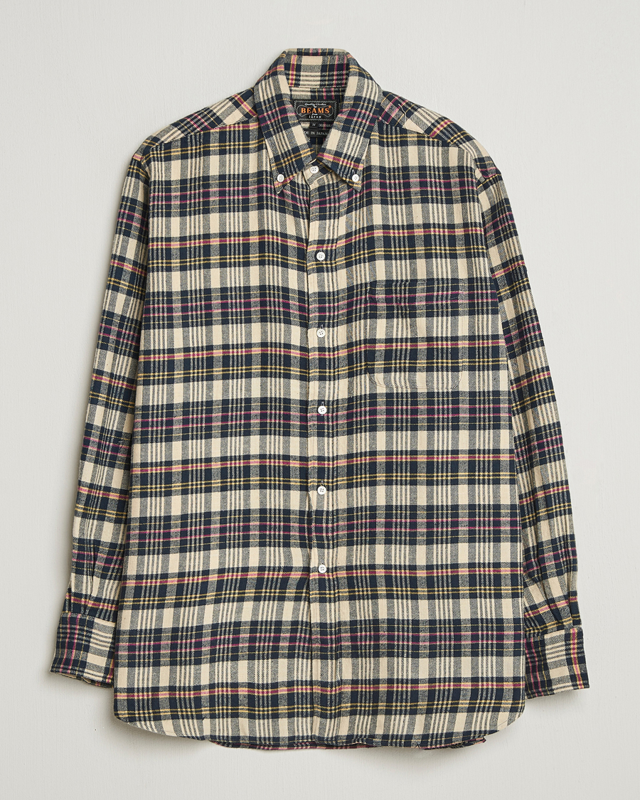 Hombres | Camisas | BEAMS PLUS | Flannel Button Down Shirt Beige Check