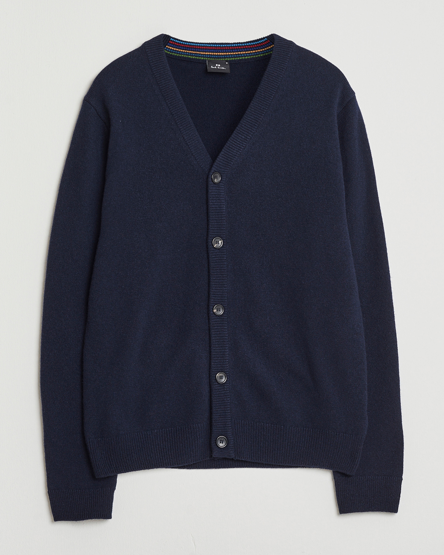 Hombres | Jerséis y prendas de punto | PS Paul Smith | Merino Knitted Cardigan Blue