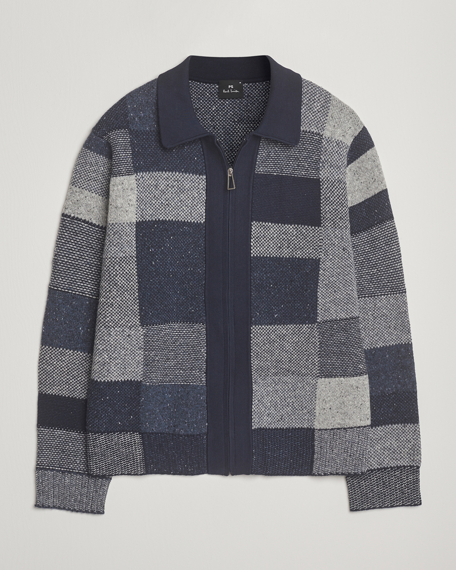 Hombres | Jerséis y prendas de punto | PS Paul Smith | Colourblocked Knitted Full Zip Blue Multi