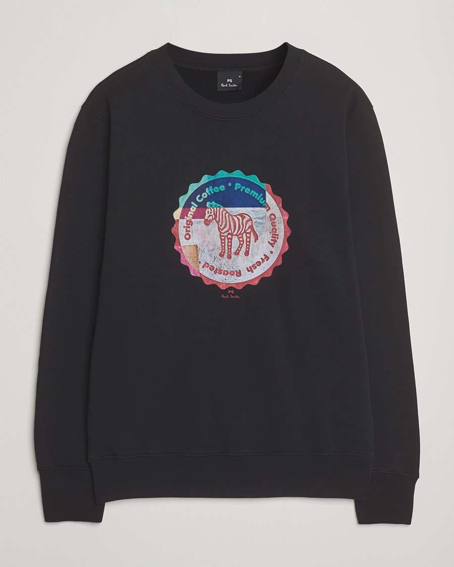 Hombres | Jerséis y prendas de punto | PS Paul Smith | Zebra Bottle Top Crew Neck Sweatshirt Black