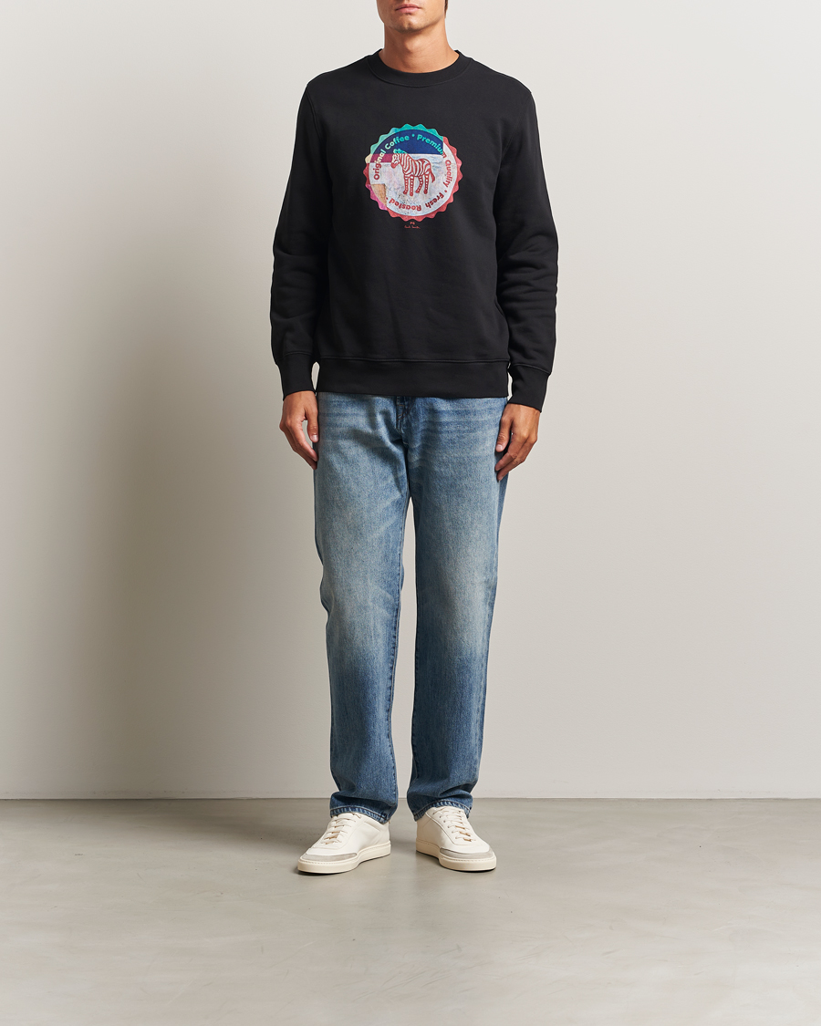 Hombres | Jerséis y prendas de punto | PS Paul Smith | Zebra Bottle Top Crew Neck Sweatshirt Black