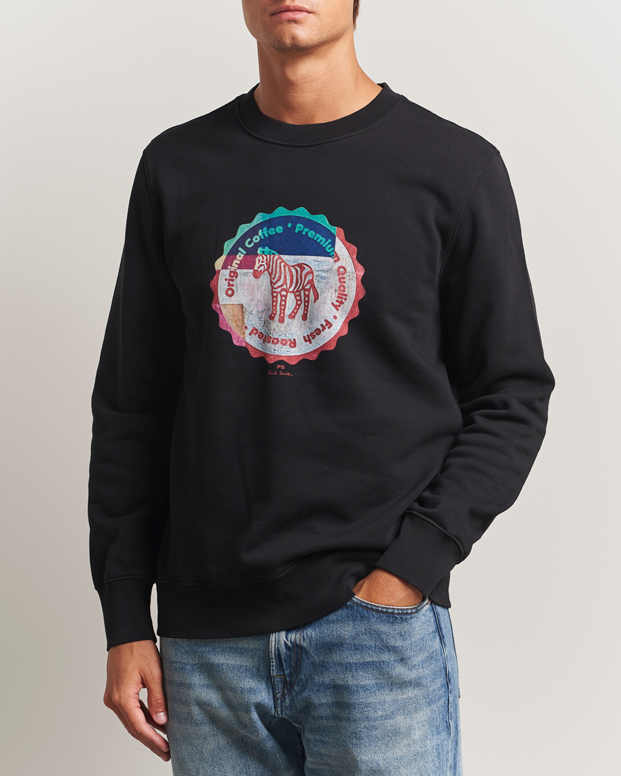 Hombres | Jerséis y prendas de punto | PS Paul Smith | Zebra Bottle Top Crew Neck Sweatshirt Black