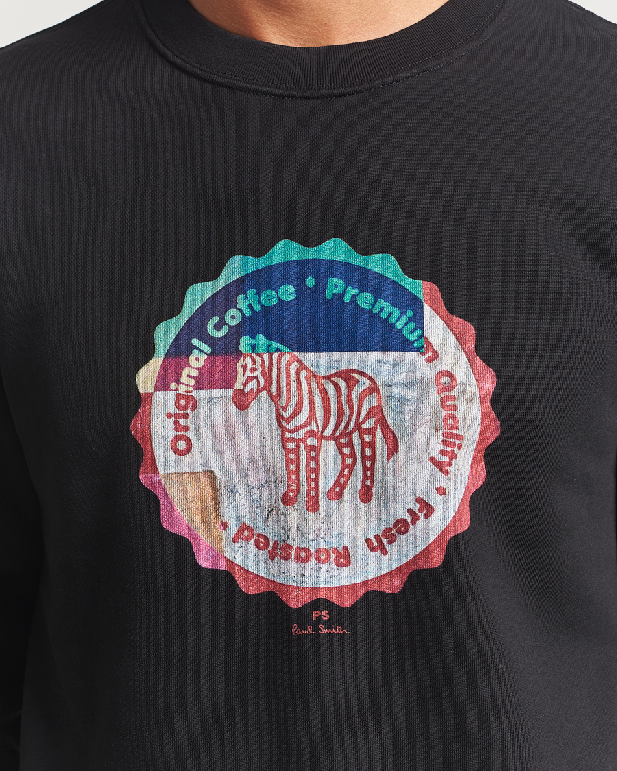 Hombres | Jerséis y prendas de punto | PS Paul Smith | Zebra Bottle Top Crew Neck Sweatshirt Black