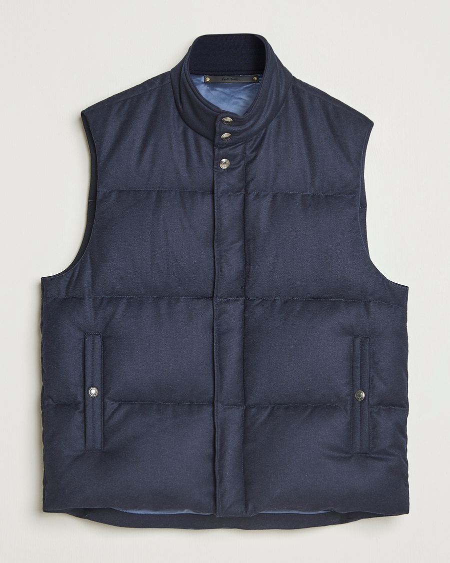 Hombres | Abrigos y chaquetas | Paul Smith | Wool/Cashmere Down Gilet Navy
