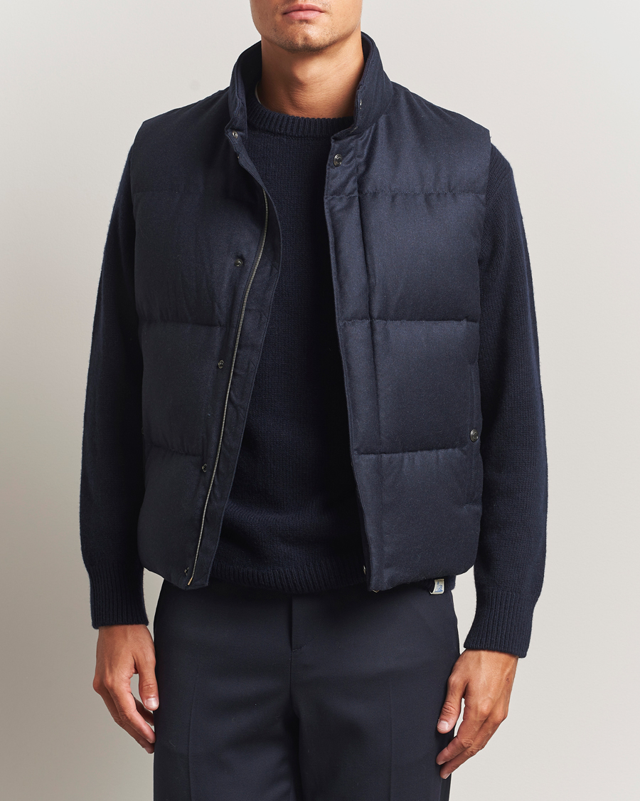Hombres | Abrigos y chaquetas | Paul Smith | Wool/Cashmere Down Gilet Navy