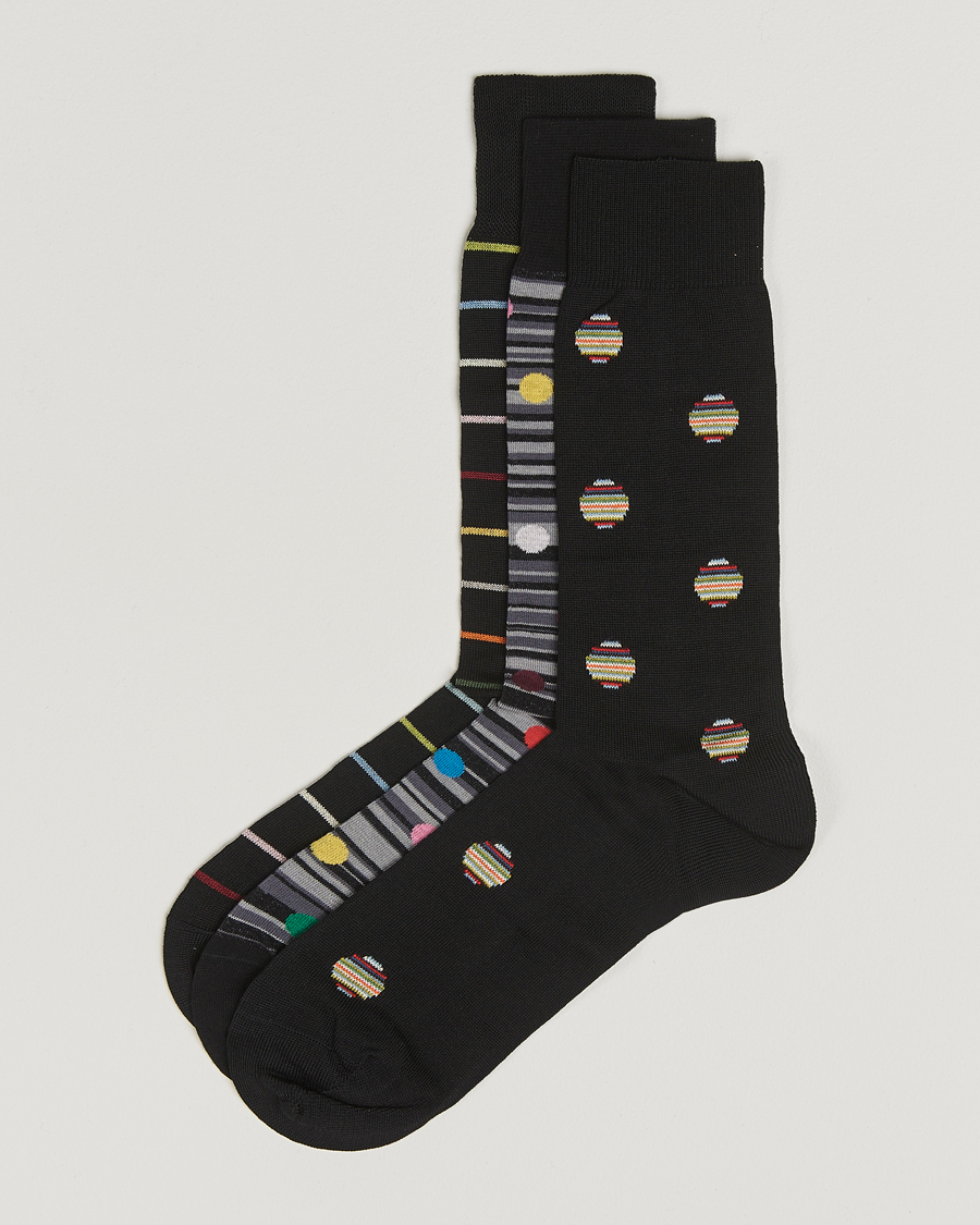 Hombres | Ropa interior y calcetines | Paul Smith | 3-Pack Printed Sock Black