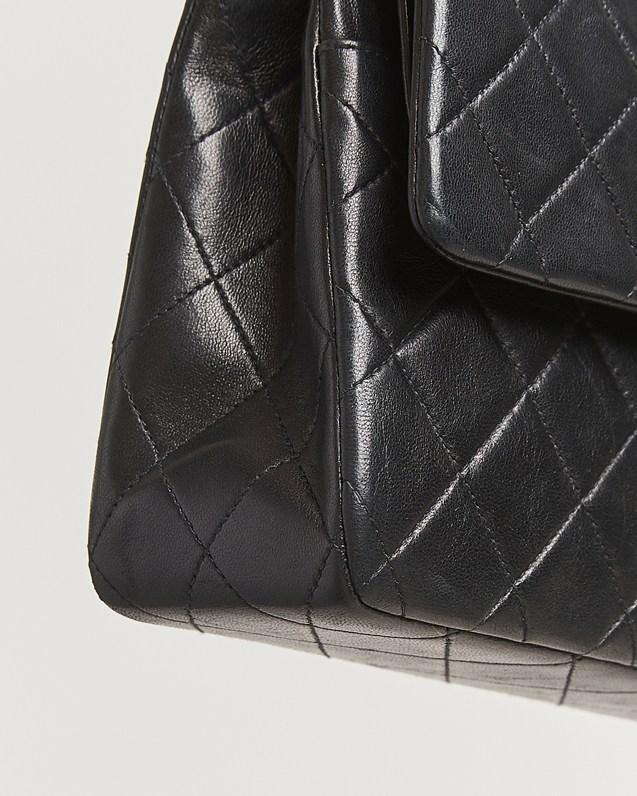 Hombres | Chanel Pre-Owned Classic Double Flap Medium Black | Chanel Pre-Owned | Classic Double Flap Medium Black