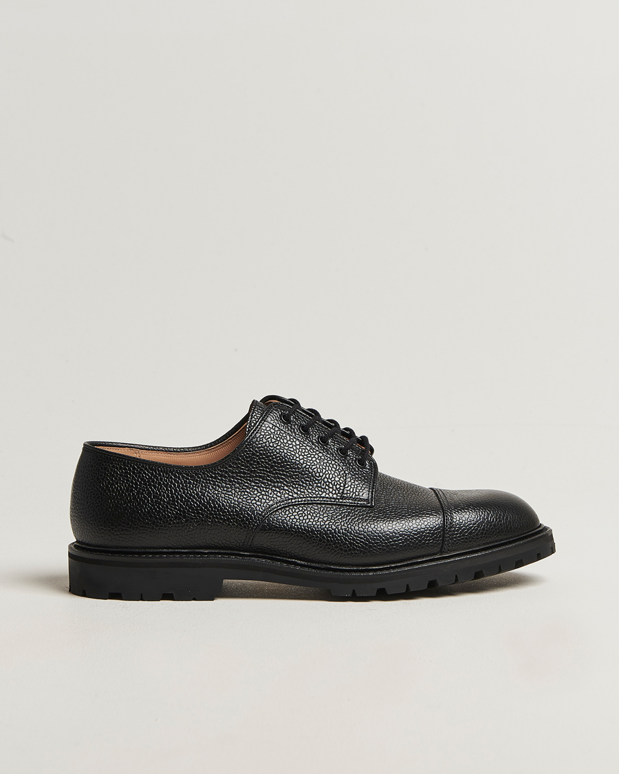 Hombres | Zapatos derby | Crockett & Jones | Sandhurst Derby Vibram Black Scotch Grain
