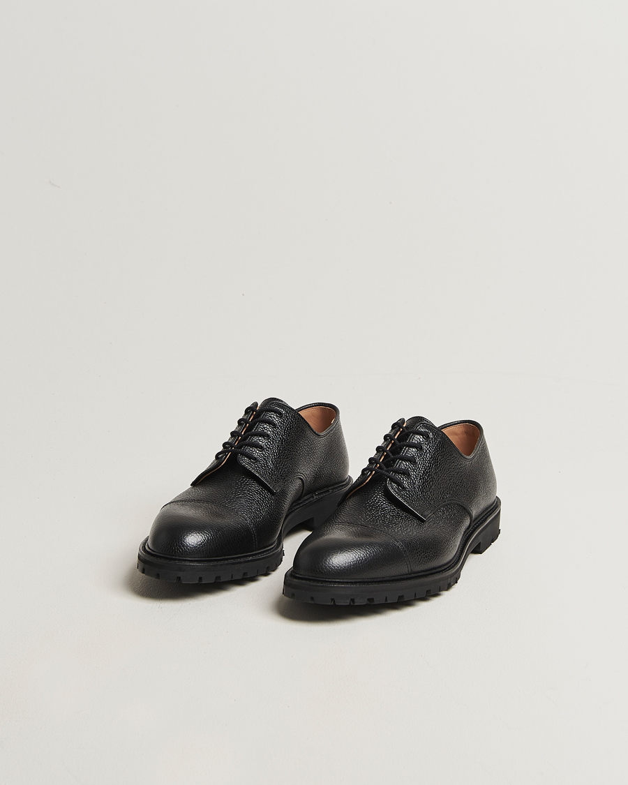 Hombres | Zapatos derby | Crockett & Jones | Sandhurst Derby Vibram Black Scotch Grain