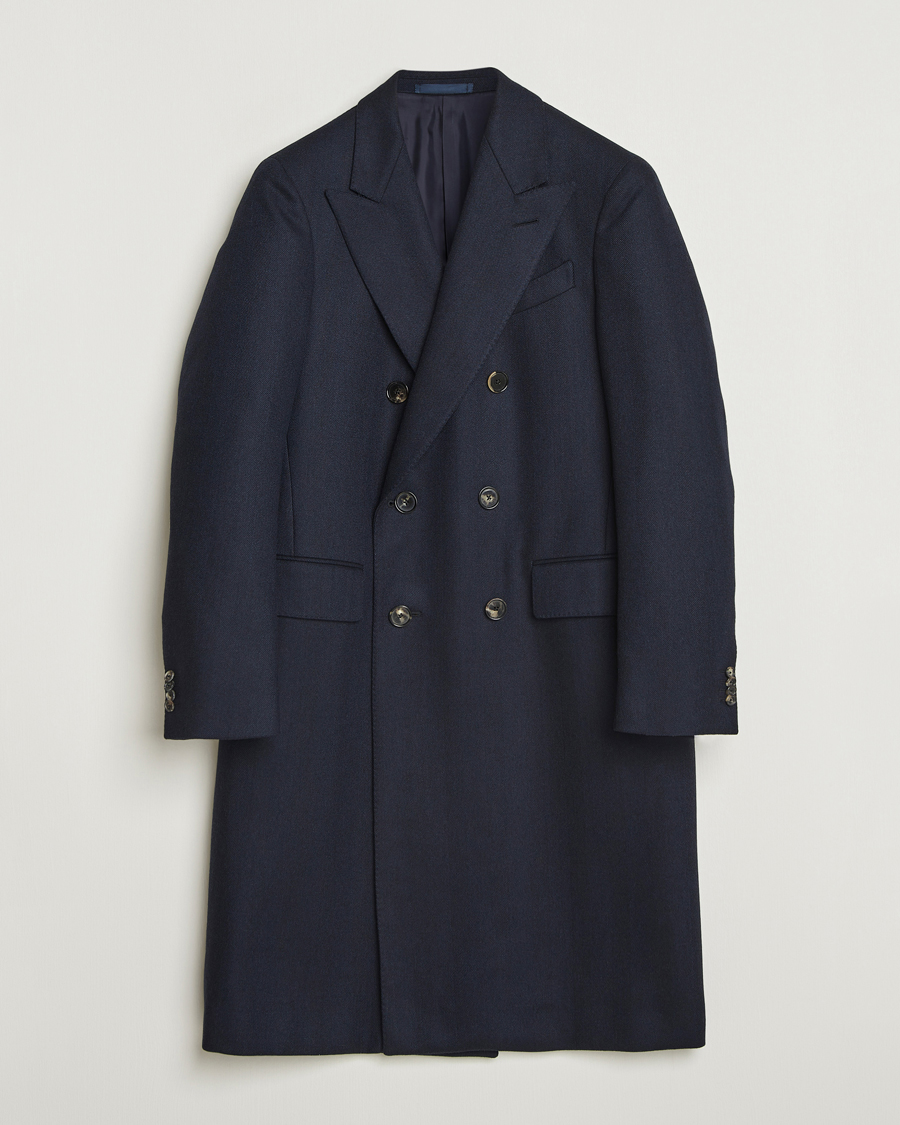 Hombres | Abrigos y chaquetas | Caruso | Aida Double Breasted Wool Coat Navy
