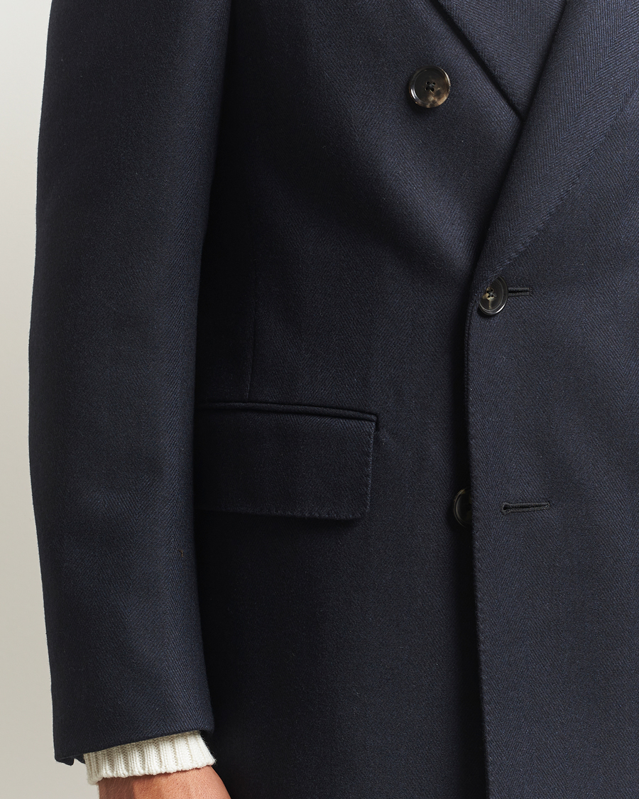 Hombres | Abrigos y chaquetas | Caruso | Aida Double Breasted Wool Coat Navy
