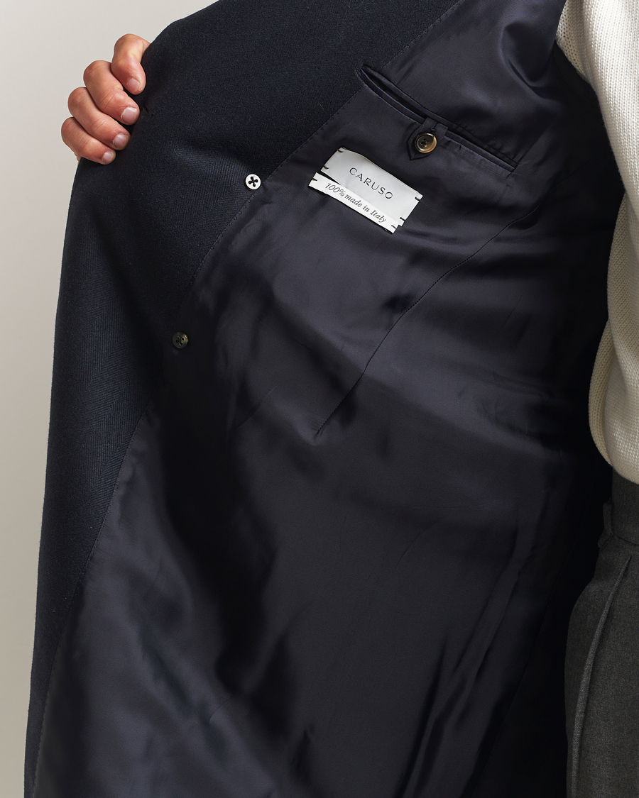 Hombres | Abrigos y chaquetas | Caruso | Aida Double Breasted Wool Coat Navy