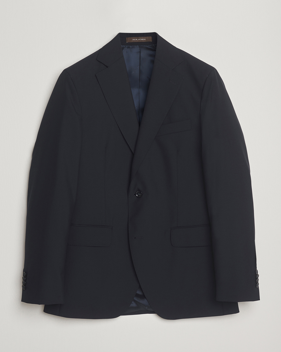 Hombres | Blazers | Oscar Jacobson | Fogerty Wool Blazer Navy