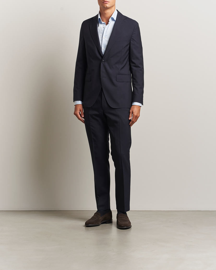 Hombres | Blazers | Oscar Jacobson | Fogerty Wool Blazer Navy