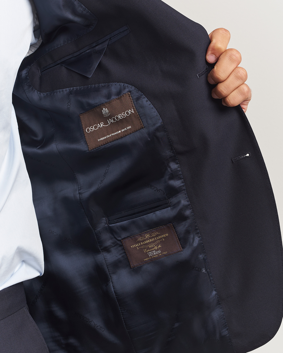 Hombres | Blazers | Oscar Jacobson | Fogerty Wool Blazer Navy
