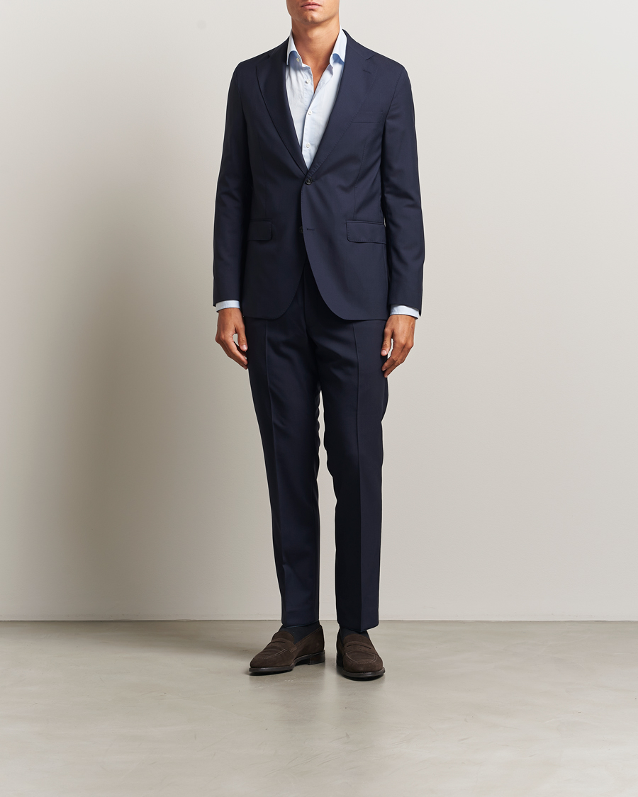 Hombres | Blazers | Oscar Jacobson | Fogerty Wool Blazer Blue