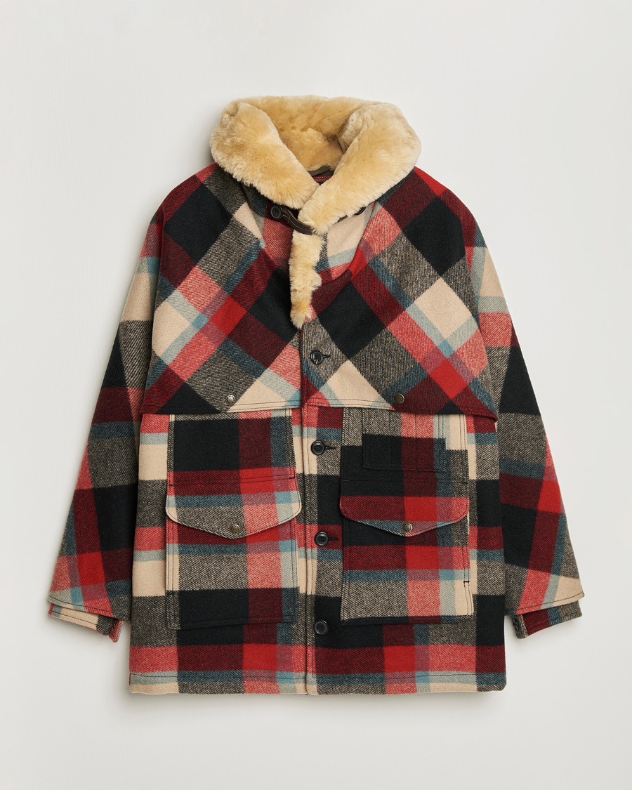 Hombres | Abrigos y chaquetas | Filson | Wool Lined Packer Coat Red/Cream/Blue Plaid