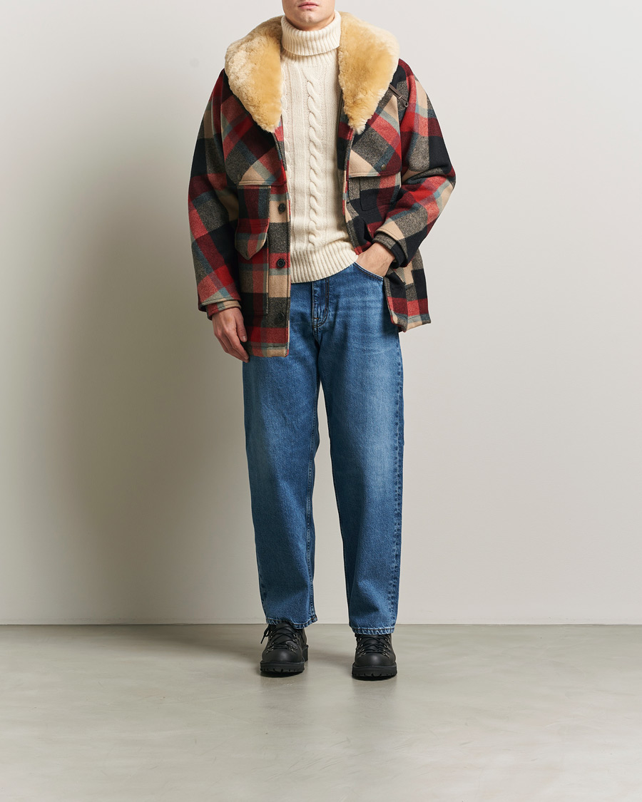 Hombres | Abrigos y chaquetas | Filson | Wool Lined Packer Coat Red/Cream/Blue Plaid
