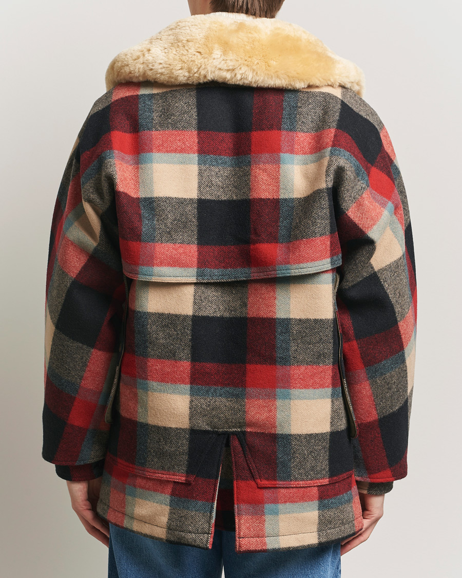 Hombres | Abrigos y chaquetas | Filson | Wool Lined Packer Coat Red/Cream/Blue Plaid