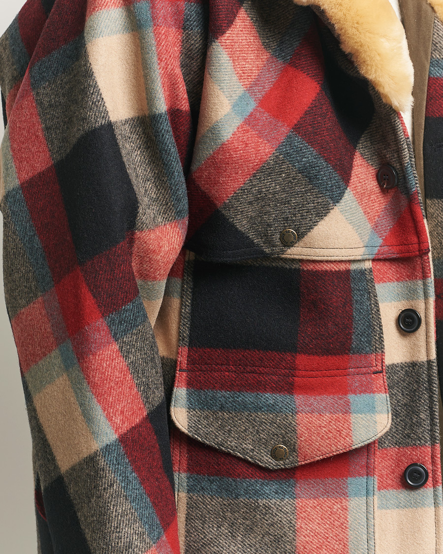 Hombres | Abrigos y chaquetas | Filson | Wool Lined Packer Coat Red/Cream/Blue Plaid
