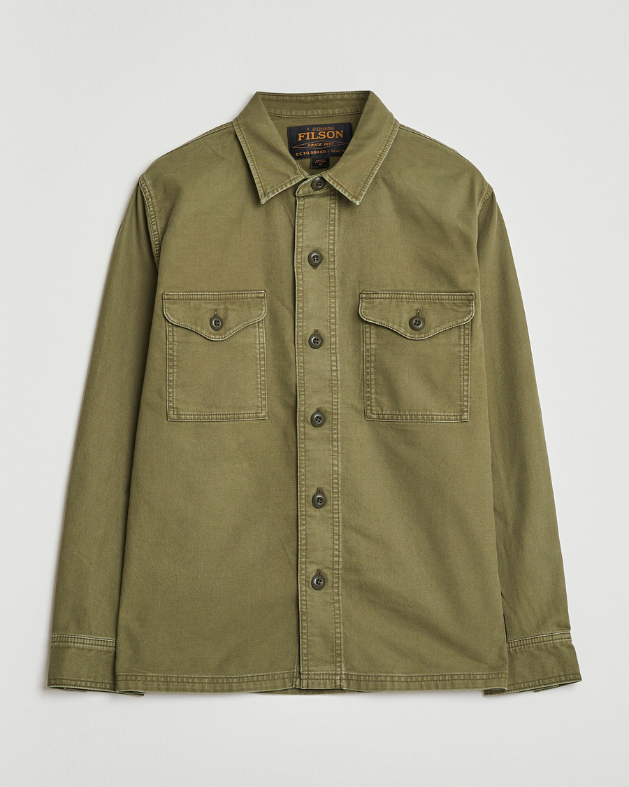 Hombres | Camisas | Filson | Clarkston Brushed Jac Shirt Surplus Green
