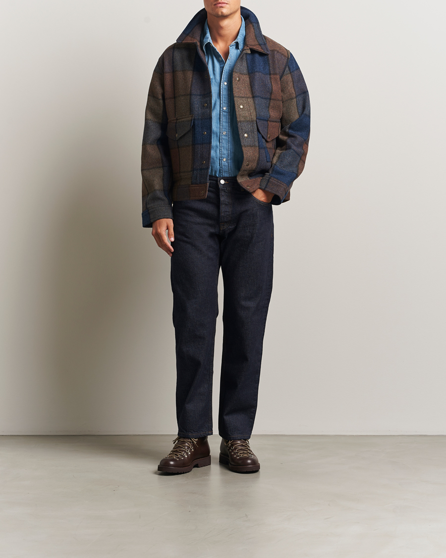 Hombres | Abrigos y chaquetas | Filson | Mackinaw Checked Wool Work Jacket Blue/Brown