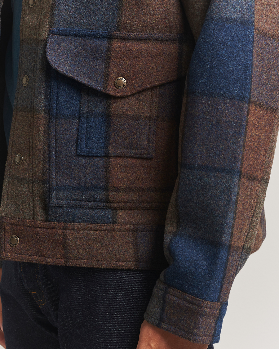 Hombres | Abrigos y chaquetas | Filson | Mackinaw Checked Wool Work Jacket Blue/Brown