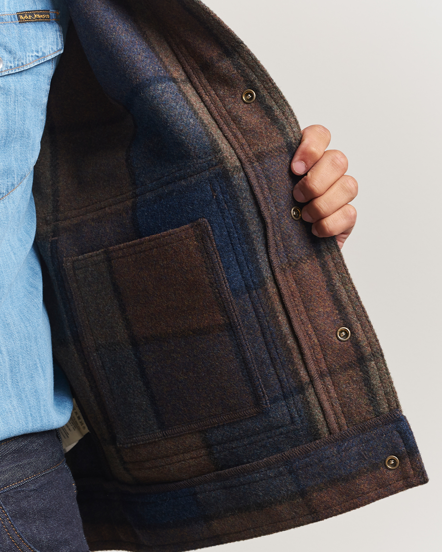 Hombres | Abrigos y chaquetas | Filson | Mackinaw Checked Wool Work Jacket Blue/Brown