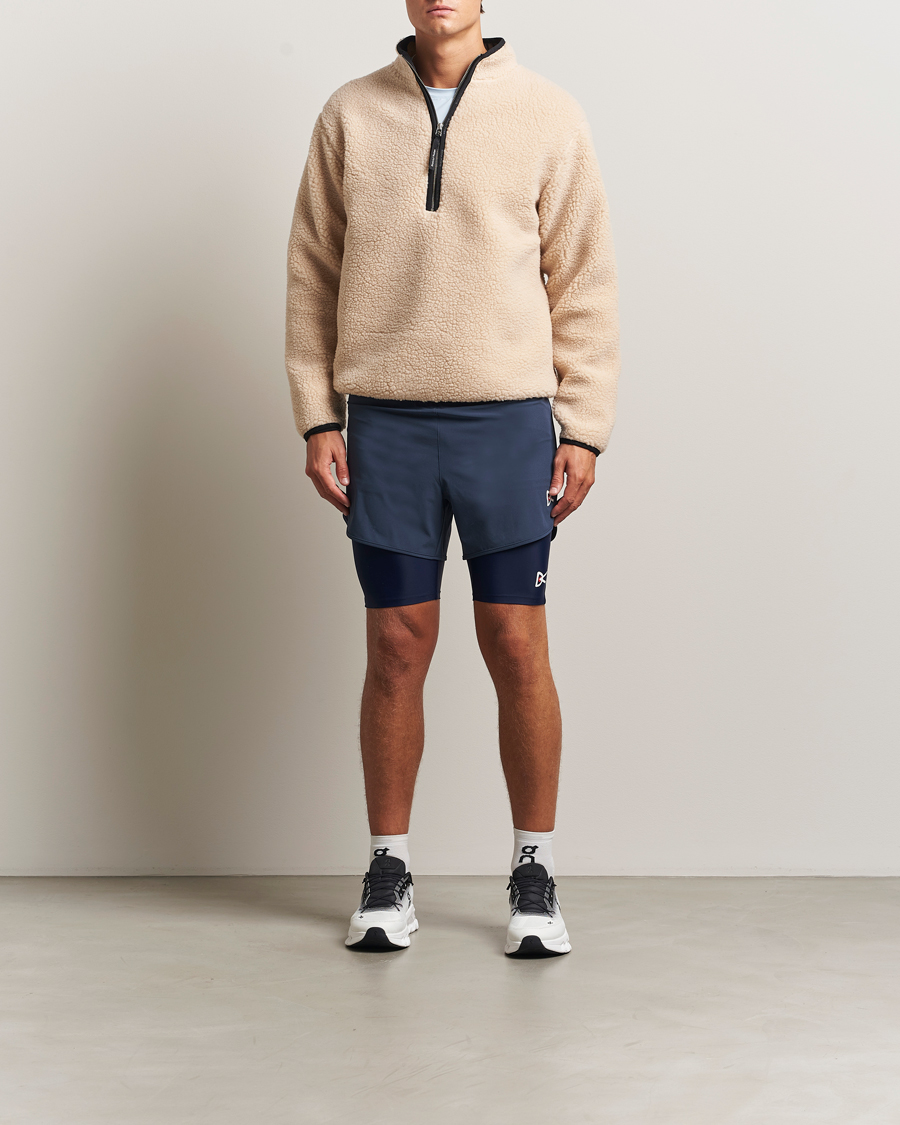 Hombres | Jerséis y prendas de punto | District Vision | Heavyweight Half Zip Pile Fleece Quartz