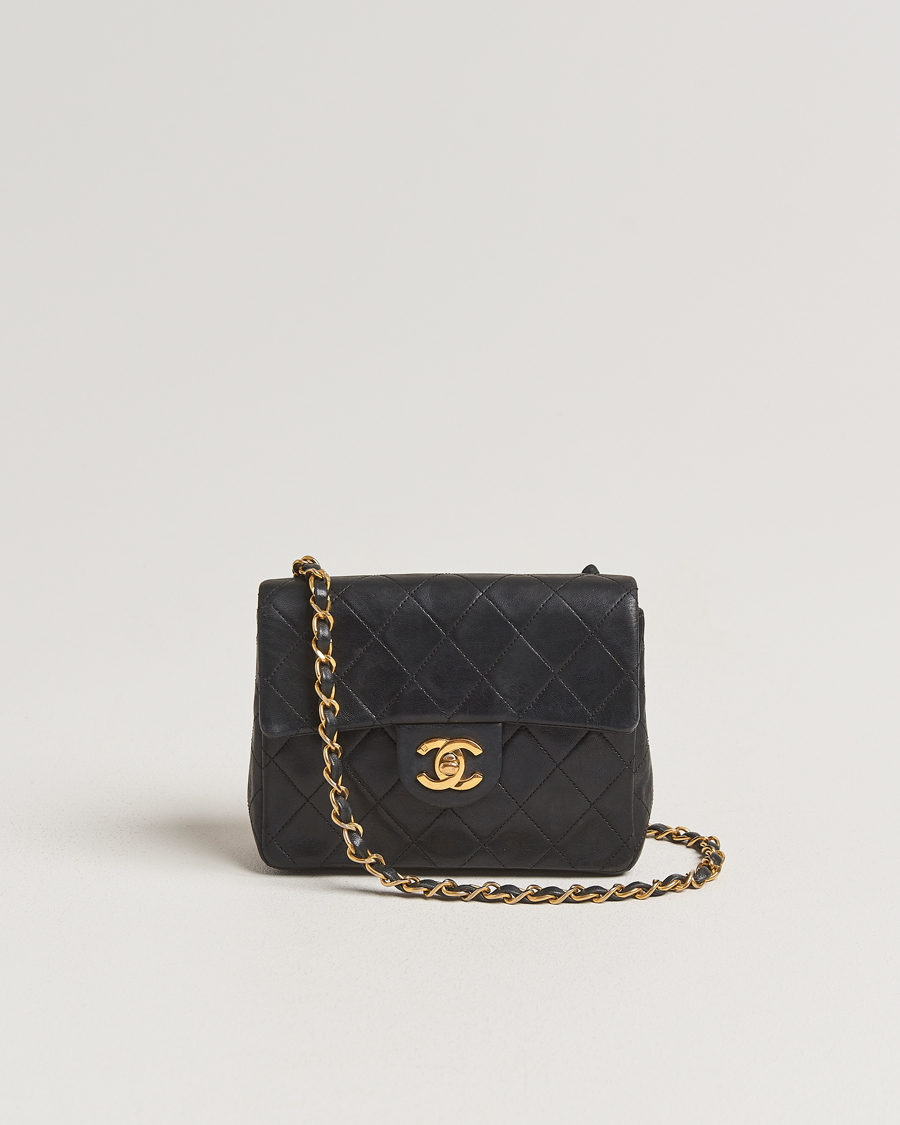 Hombres | Chanel Pre-Owned Classic Mini Flap Bag Black | Chanel Pre-Owned | Classic Mini Flap Bag Black