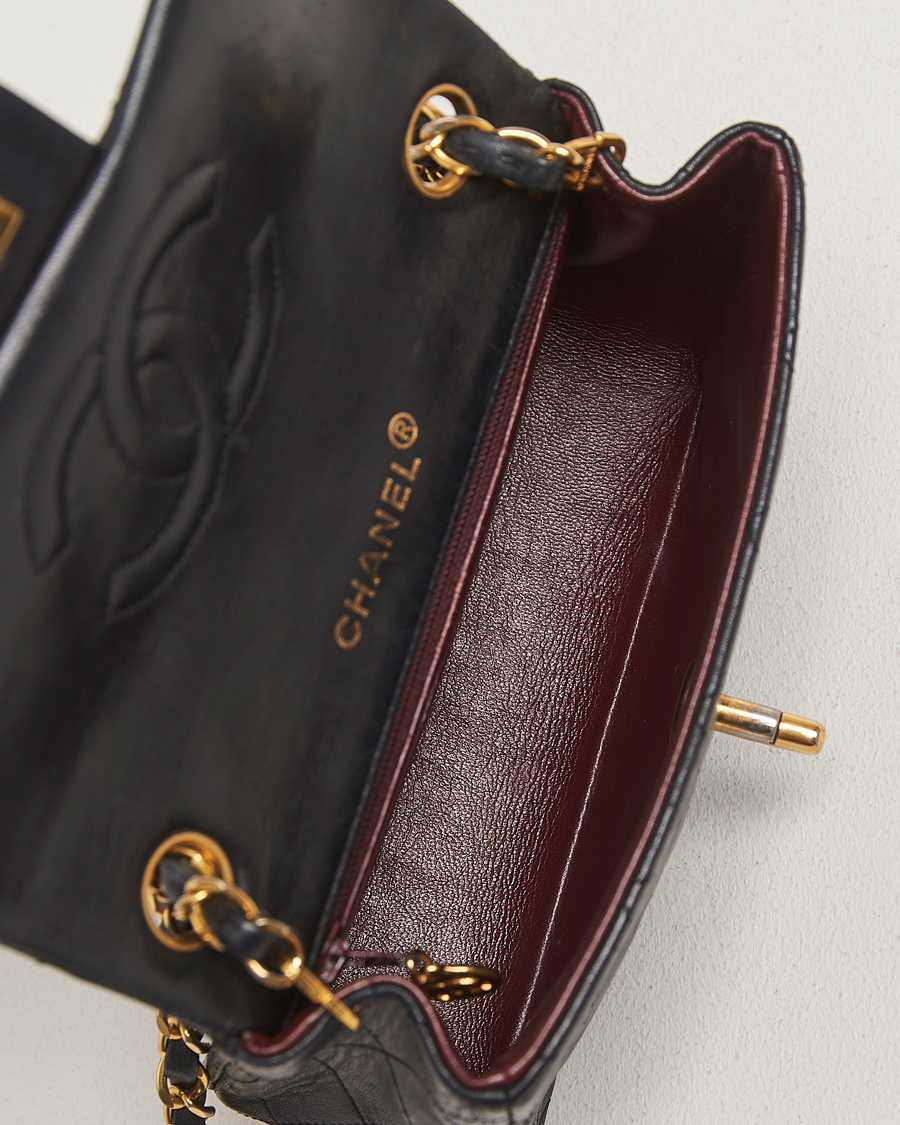 Hombres | Chanel Pre-Owned Classic Mini Flap Bag Black | Chanel Pre-Owned | Classic Mini Flap Bag Black