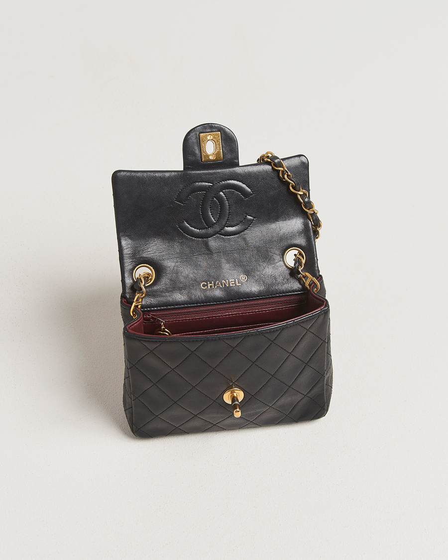 Hombres | Chanel Pre-Owned Classic Mini Flap Bag Black | Chanel Pre-Owned | Classic Mini Flap Bag Black