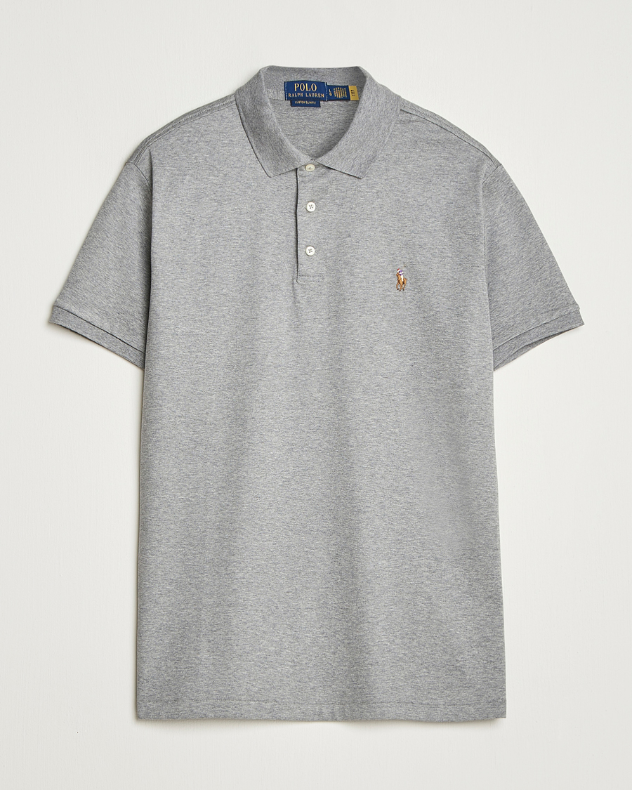 Hombres | Polos | Polo Ralph Lauren | Custom Slim Fit Cotton Polo Steel Heather