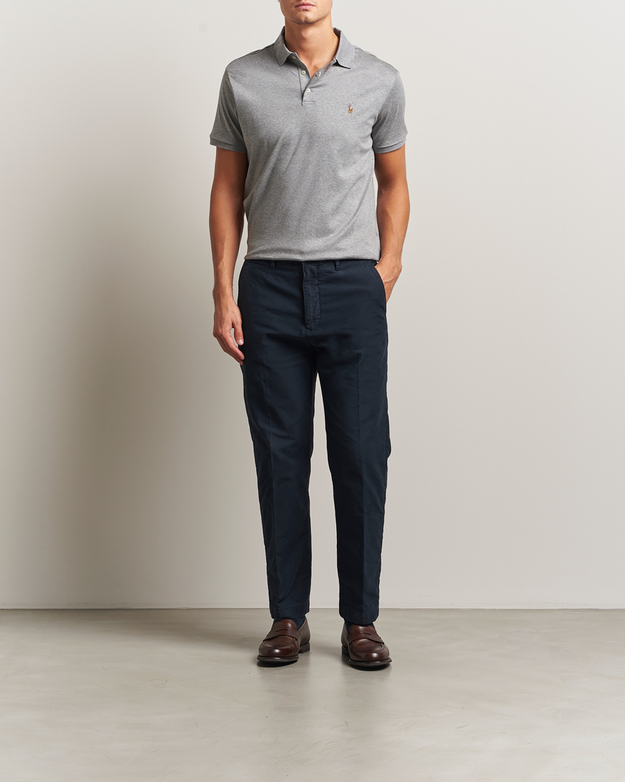 Hombres | Polos | Polo Ralph Lauren | Custom Slim Fit Cotton Polo Steel Heather