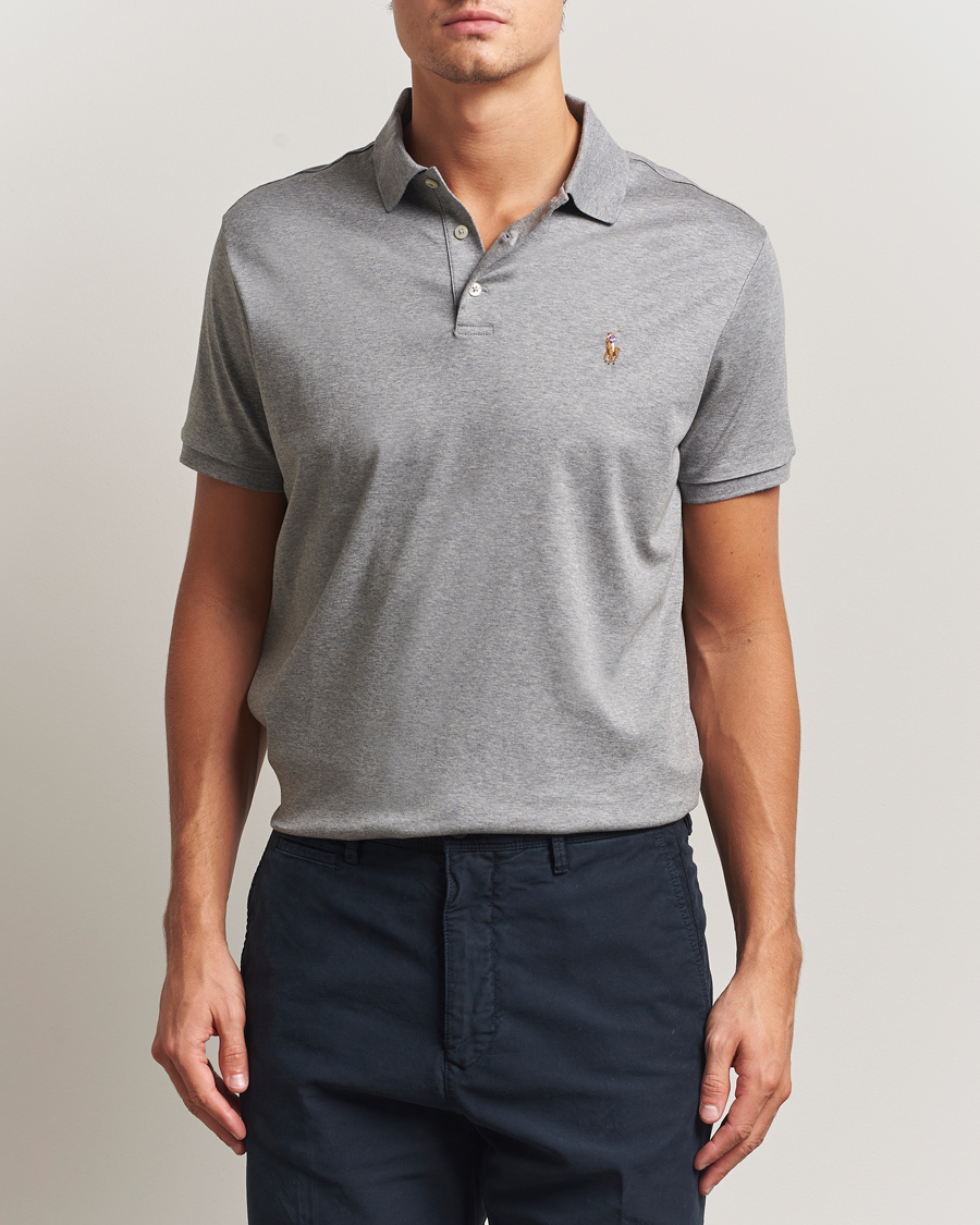 Hombres | Polos | Polo Ralph Lauren | Custom Slim Fit Cotton Polo Steel Heather