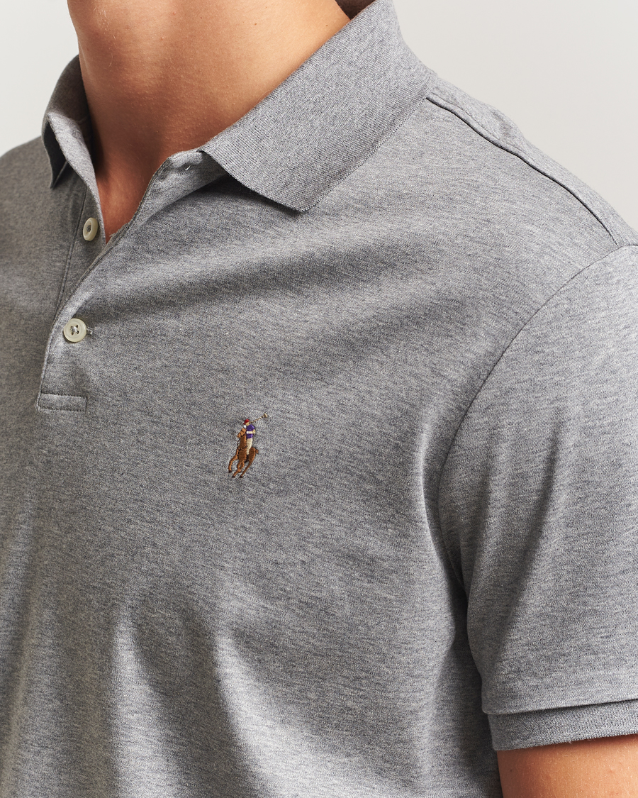 Hombres | Polos | Polo Ralph Lauren | Custom Slim Fit Cotton Polo Steel Heather