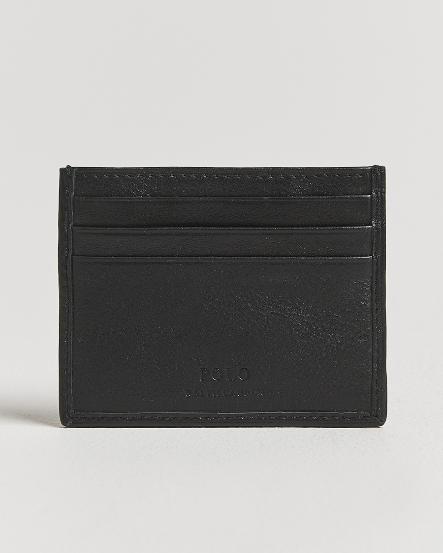 Hombres | Billeteras | Polo Ralph Lauren | Pebbled Leather Credit Card Holder Black
