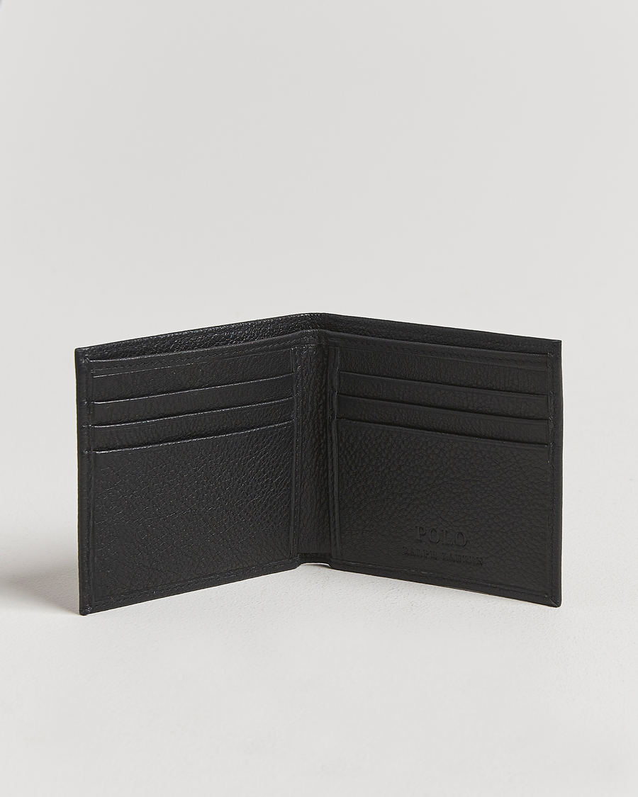 Hombres | Billeteras | Polo Ralph Lauren | Pebbled Leather Billfold Wallet Black