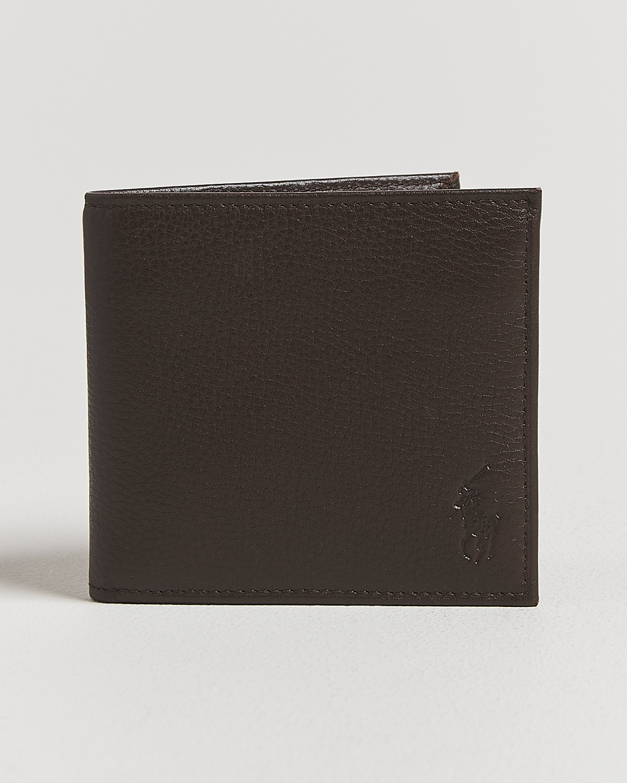Hombres | Polo Ralph Lauren Pebbled Leather Billfold Wallet Brown | Polo Ralph Lauren | Pebbled Leather Billfold Wallet Brown