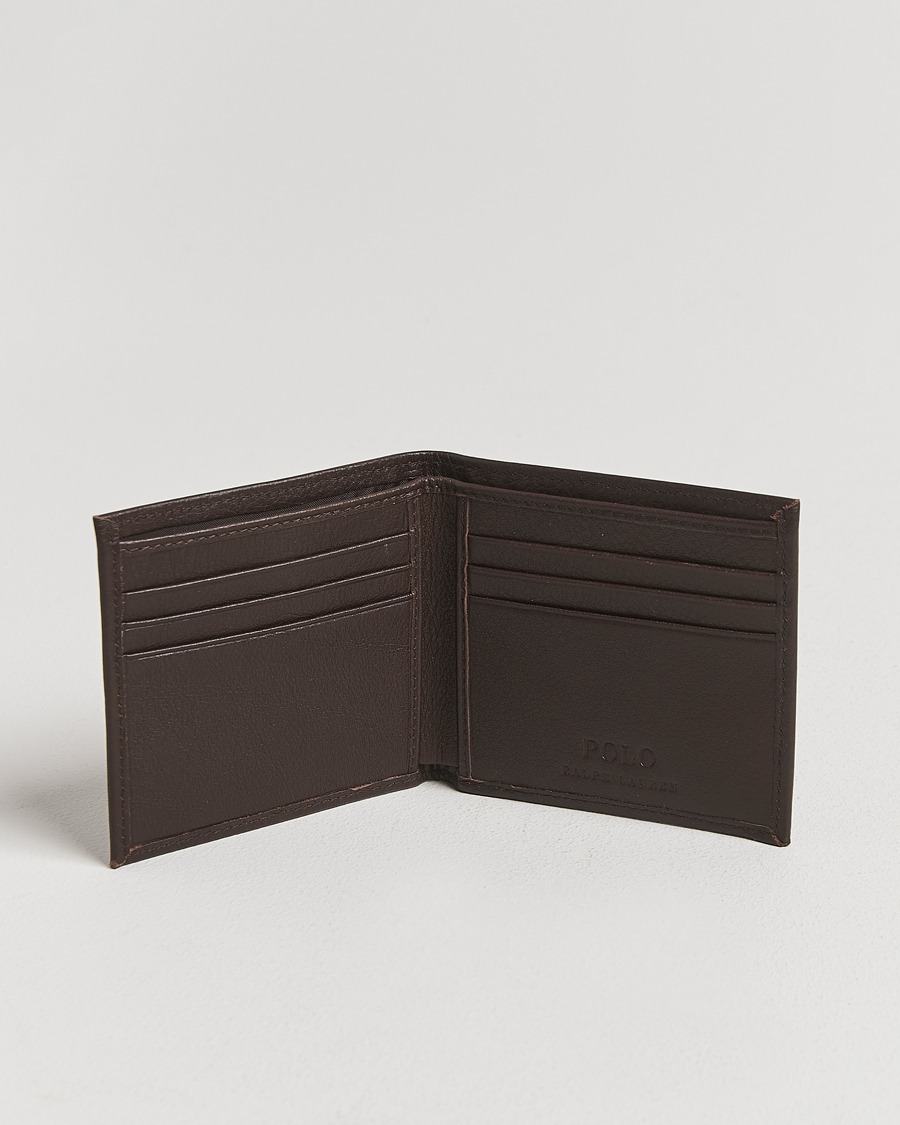 Hombres | Billeteras | Polo Ralph Lauren | Pebbled Leather Billfold Wallet Brown