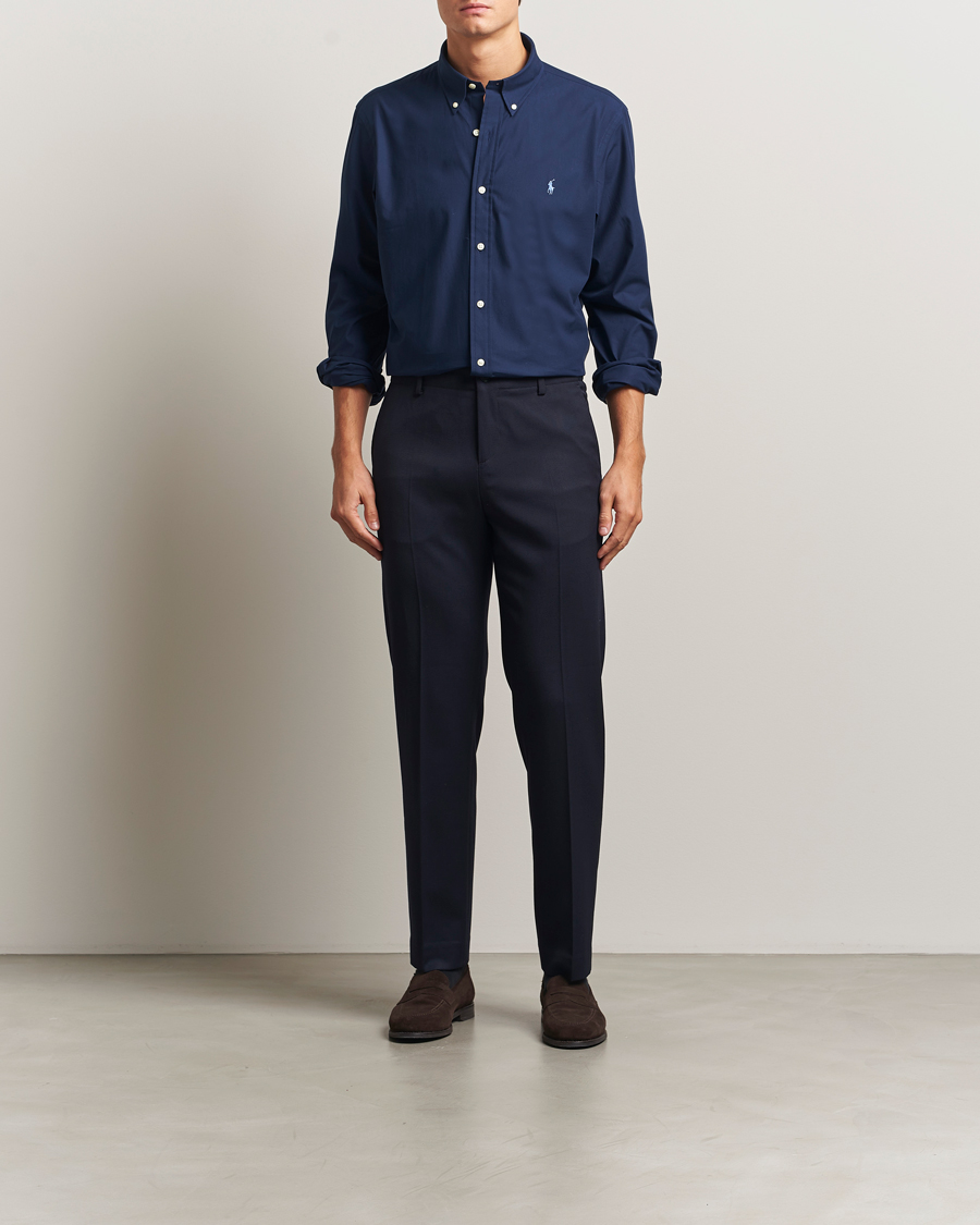 Hombres | Camisas | Polo Ralph Lauren | Custom Fit Stretch Poplin Shirt Newport Navy